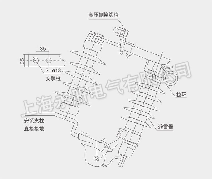 YH5WS避雷器产品结构图